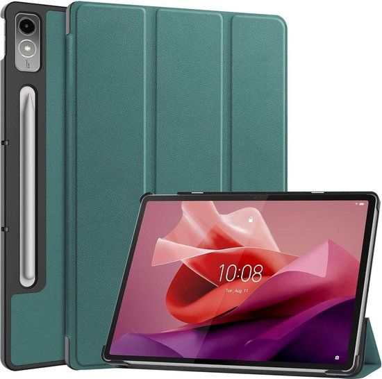 iMoshion Tablet Hoes Lenovo Tab P12 - Trifold Bookcase - Donkergroen