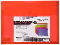 Grafoplas - Verpakking met enveloppen, formaat folio + met plooibalg 30 mm, rood, 33,5 x 25 cm, grote capaciteit, perfect voor documenten A4 en Folio, Multiline-collectie