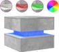 vidaXL Table basse avec éclairage LED, aspect béton, 50x50x40 cm