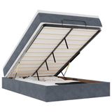 VidaXL Lit plateforme avec matelas, gris foncé, velours, 80x200cm