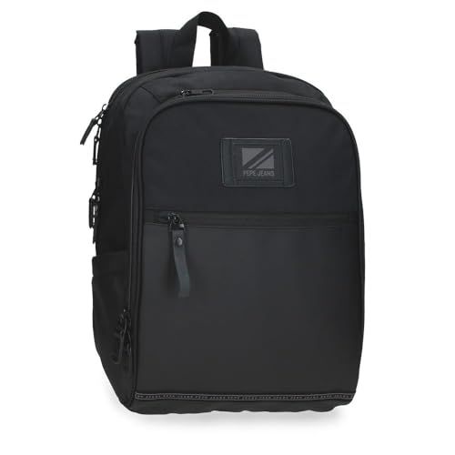 Pepe Jeans Stratford Joumma Bags Laptoprugzak, zwart, 25 x 37 x 10 cm, polyester, 9,25 liter, Zwart, Eén maat, laptop rugzak