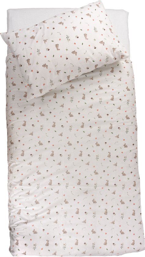 Funnababy Dekbedovertrek + Kussensloop 140x200 Grass/Pink - Katoen - Junior