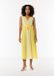 Comma Jurk Geel Lange Mouw V-hals Effen Kuithoogte Polyester Dames 38