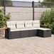 Maison Exclusive - Ensemble de meubles de jardin 5 pièces avec canapé et coussins, noir, en polyrotin