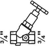 KIRCHHOFF stopkraan schuin, 3/4\"BI, met aftap