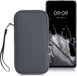 kwmobile telefoontasje universeel geschikt voor XL - 6,7/6,8" smartphones - 17,2 x 8,4 cm - Hoesje met rits en polslusje - In grijs