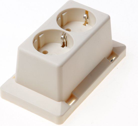 Enzo ABB Haf deksel m/2v wandcontactdoos + aarde 3611w2