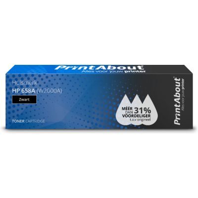 PrintAbout Huismerk HP 658A (W2000A) Zwarte Toner | Compatibel
