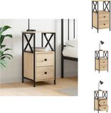 vidaXL Nachtkastje 34x35,5x70 cm bewerkt hout sonoma eikenkleurig