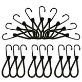 Bachelhaak Elastische spanbanden met haken, 25 stuks, bundelspanner, zwart, spanner, van rubber, spanbanden, zwembadzeil, elastisch, haak