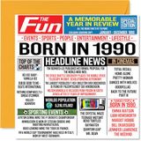 Stuff4 Verjaardagskaarten 34 jaar voor mannen en vrouwen - Born In Journal 1990 - Verjaardagskaart voor broer, zus, vrienden, retro in 1990, 145 mm x 145 mm