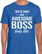 Bellatio Decorations Awesome Boss Heren T-shirt Blauw L