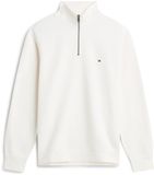 Tommy Hilfiger Essential Fleece 1/4 Zip Heren Sweater XL Katoenmix Wit