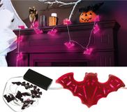 Fiestas Guirca LED verlichting vleermuizen (115 cm) - Halloween