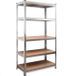 Monzana Stellingkast - Metaal 5 MDF Planken 875kg 180x90x40 - Zilver