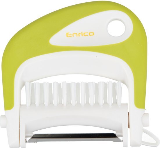 Enrico Multi Peeler 3 in 1 Aardappel Tool RVS â€“ 8x9x2cm Dunschiller Borstel en Ontpitter in 1 Schilmesje met Roestvrijstalen Mesjes