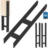 KOTARBAU® H Instortanker - Paalhouder in Beton Storten 100 x 600 mm 2 Stuks - Betonanker voor Houten Palen - Paaldrager Beton - Kolomvoet Beton - Gepoedercoat Staal