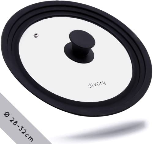 DIVORY Universele Deksel - Ø 28, 30 & 32 cm - Glazen Deksel