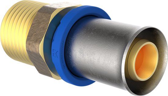 KIRCHHOFF MS overgangsstuk, blanco, 16 mm x 1/2"BU, persfitting voor meerlagen buis
