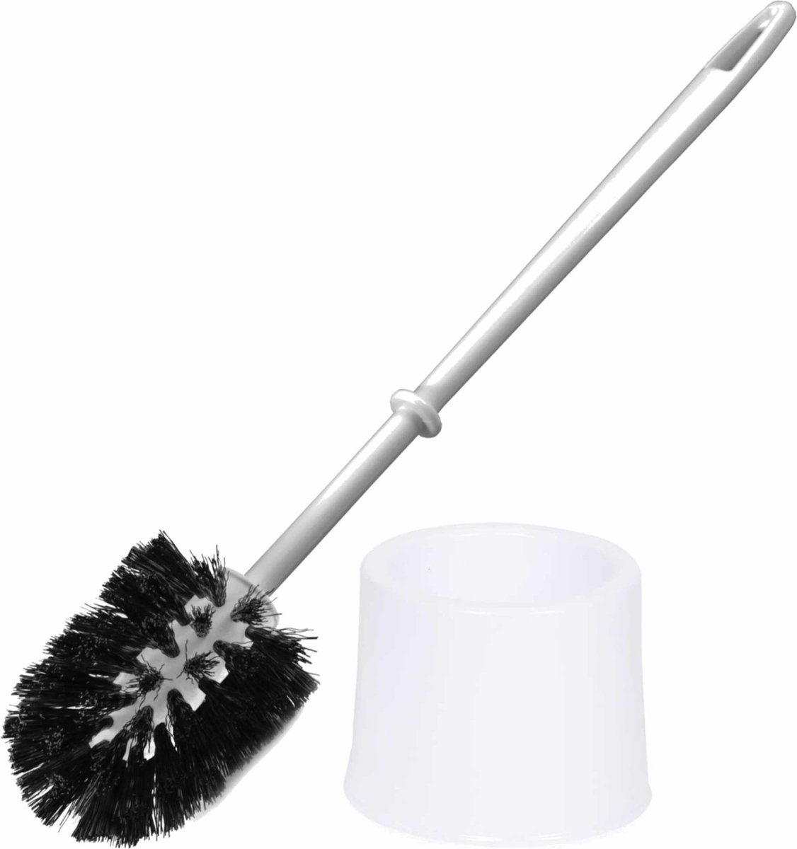 Sorx WC borstel/toiletborstel met standaard rond wit kunststof