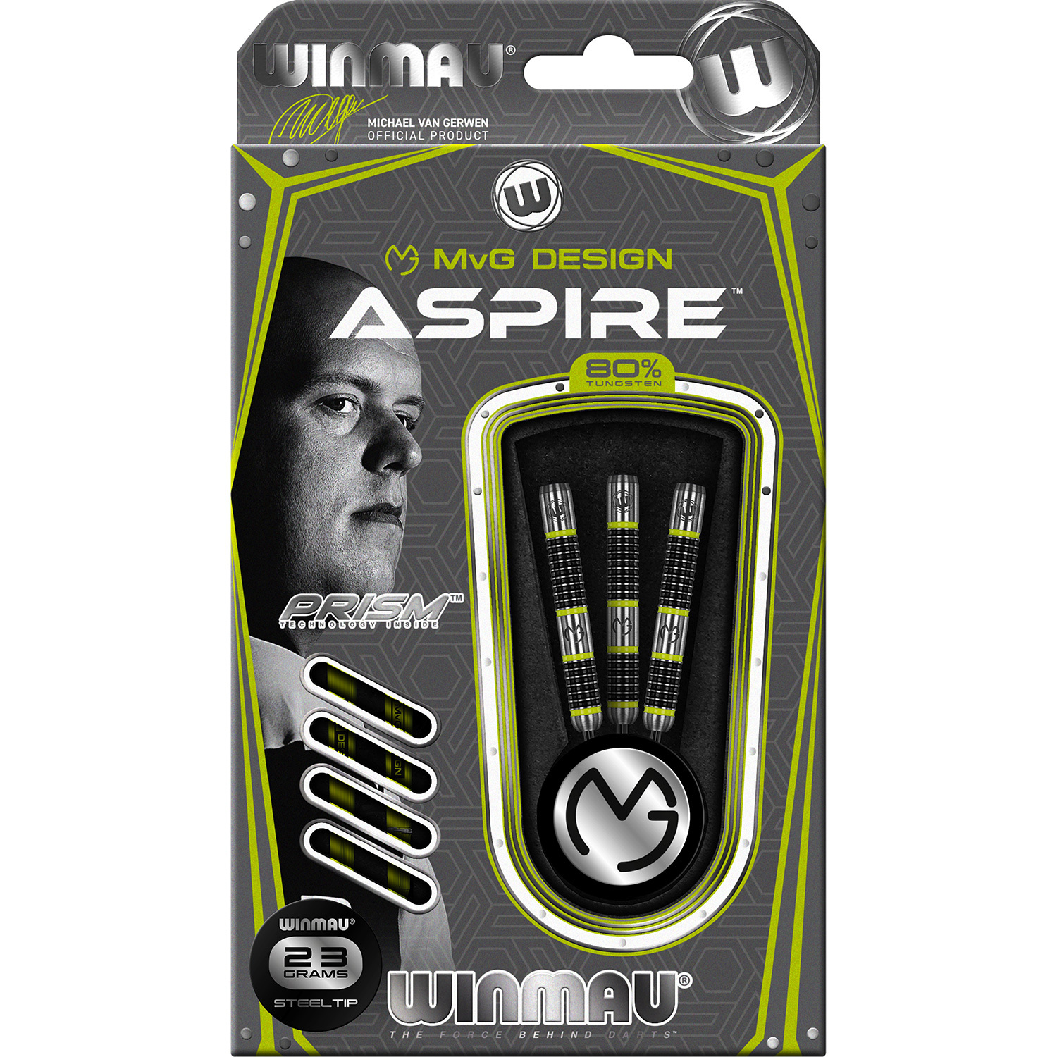 WINMAU Winmau MvG Aspire steeltip dartpijlen 23 gr.