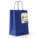 10 OFITURIA 10 stuks donkerblauwe papieren zakken met handvat, robuuste en recyclebare cadeauzakjes voor geschenken en handel (22 x 10 x 27 cm)