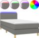 vidaXL Boxspringbed met matras en LED-verlichting, donkergrijs, 90x200 cm, gestoffeerd