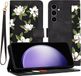 Techsuit Hoesje geschikt voor Samsung Galaxy S23 FE - FlipCraft Book Wallet Case met koord - Flowers of the Dawn