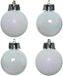 Decoris Mini kerstballen - 14x st - parelmoer wit - D3 cm - kunststof - kerstversiering