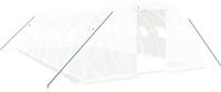 vidaXL Tuinkas met stalen frame, wit, 32 m², 8x4x2 meter