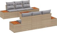 vidaXL Tuinbank - Beige - Polyrattan - 2 zitplekken