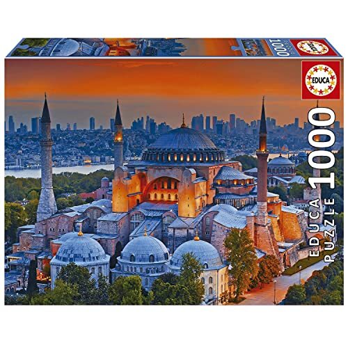 Educa - Blauwe moskee, Istanbul | Puzzel met 1000 stukjes, afmetingen ca. 1 keer opgebouwd: 68 x 48 cm, incl. staart fix-puzzel om een keer op te hangen. +14 jaar (19612)