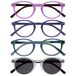 Opulize Zen 4 Stuks Leesbril Met Zon Lezer Zwart Bruin Kristal Klein Mannen Vrouwen RRRS24-11T2C