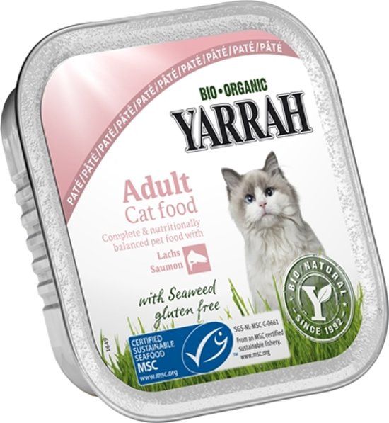 YARRAH CAT KUIPJE WELLNESS PATE GARNAAL/ZALM OMEGA 3/6 100 GR