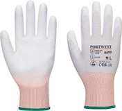 Portwest LR13 ESD PU Palm Gant (12 paires) - Gris/blanc - M