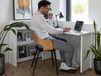 Bureau escamotable blanc mat droit