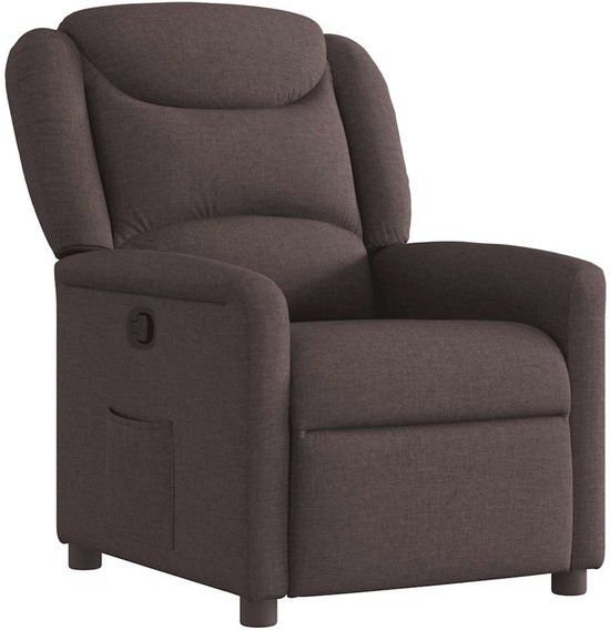 vidaXL Fauteuil verstelbaar stof donkerbruin