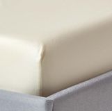 Homescapes Biologisch Hoeslaken 100x200 cm – Crème – 100% Egyptisch Katoen Satijn – Draaddichtheid 400