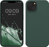 kwmobile telefoonhoesje geschikt voor Apple iPhone 14 - Hoesje met siliconen coating - Smartphone case in mosgroen