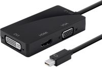 DLH DY-TU3574 video kabel adapter 0,17 m Mini DisplayPort DVI-D + VGA (D-Sub) + HDMI Zwart