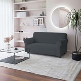 Italian Bed Linen Elastische bankovertrek IRIS met volledige afdekking, donkergrijs, 2-zits