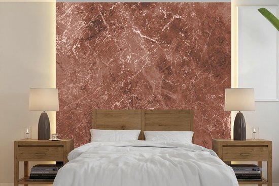 Nr1Wallpaper Behang - Fotobehang Marmer - Patronen - Rood - Breedte 280 cm x hoogte 280 cm