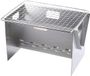 Merkloos Houtskoolgrill Opvouwbaar - Draagbare Barbecue - Buiten Koken - Roestvrij Staal - Compact Formaat - Zilverkleurig