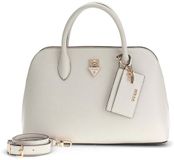 GUESS Patsie Two Compartment Satchel Cream White handtas