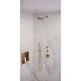 Brauer Gold Edition regendoucheset gebogen muurbuis en staafhanddouche Ø20cm goud