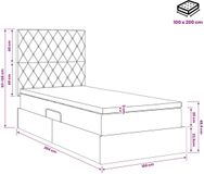 vidaXL Bed met opbergruimte en matras Donkergroen 100 x 200 cm Fluweel