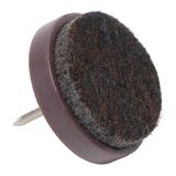 Adsamm FP-N-BR-24-100 FP-N-BR-24 100 x viltdoppen met spijker, bruin, Ø 24 mm