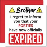 Grappige 50e verjaardagskaarten voor broer - uw veertig zijn verlopen - Gelukkige verjaardagskaart voor broer van zus stiefbroer broer of zus, 145mm x 145mm Banter Joke Humor Bday wenskaarten cadeau