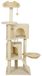 Carton griffoir pour chat - Cage pour chat - 140 cm - Poteaux en sisal - Hamac - Échelle - Nichoir - Beige