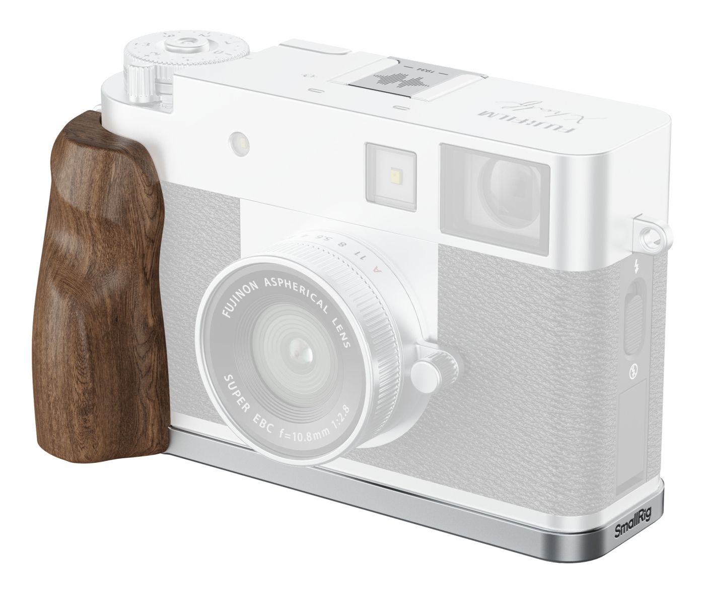 SmallRig 5223 L-Shaped Mount Plate with Wooden Handle for FUJIFILM X half, silver